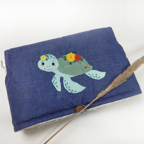 Kinderwagen-Muff | blau | Schildkröte | bestickt | wasserabweisend