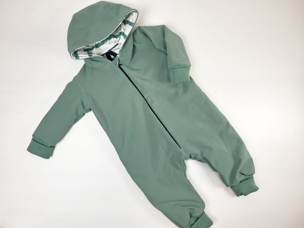 Softshell-Overall | "Anzuch für Usselich" | gefüttert | Frühlingsfreunde | Pistazie-Hase | Gr. 74