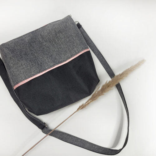 Handtasche | Umhängetasche | "Handtäschken" | DUE | Anthrazit Grau Pink