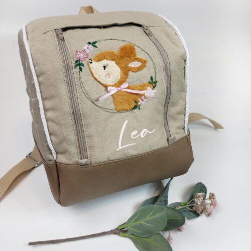 Kindergarten Rucksack | "Kinnergarten Täschken" | Boho Rehkitz