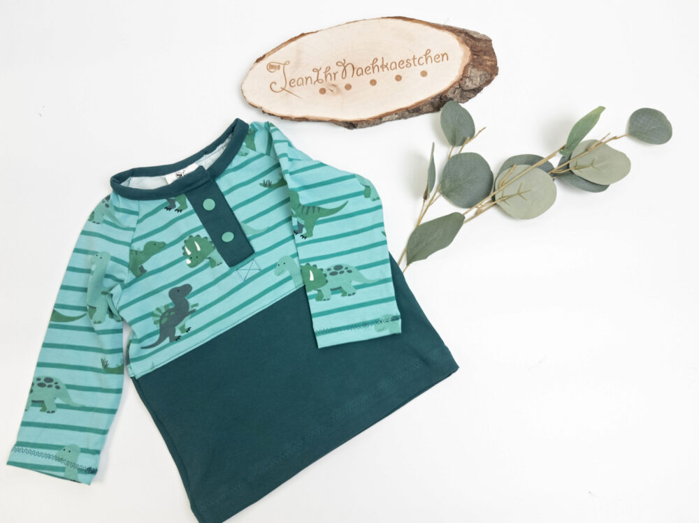 Langarmshirt | Knopfleiste | Dinos | 74