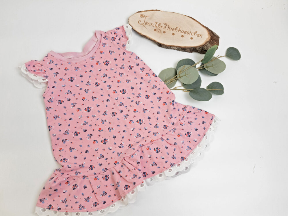 Sommerkleid | rosa Blümchen | Gr 80/86